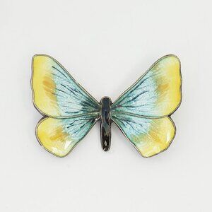 Enamel sterling silver butterfly pin by Ivar T Holth Norway